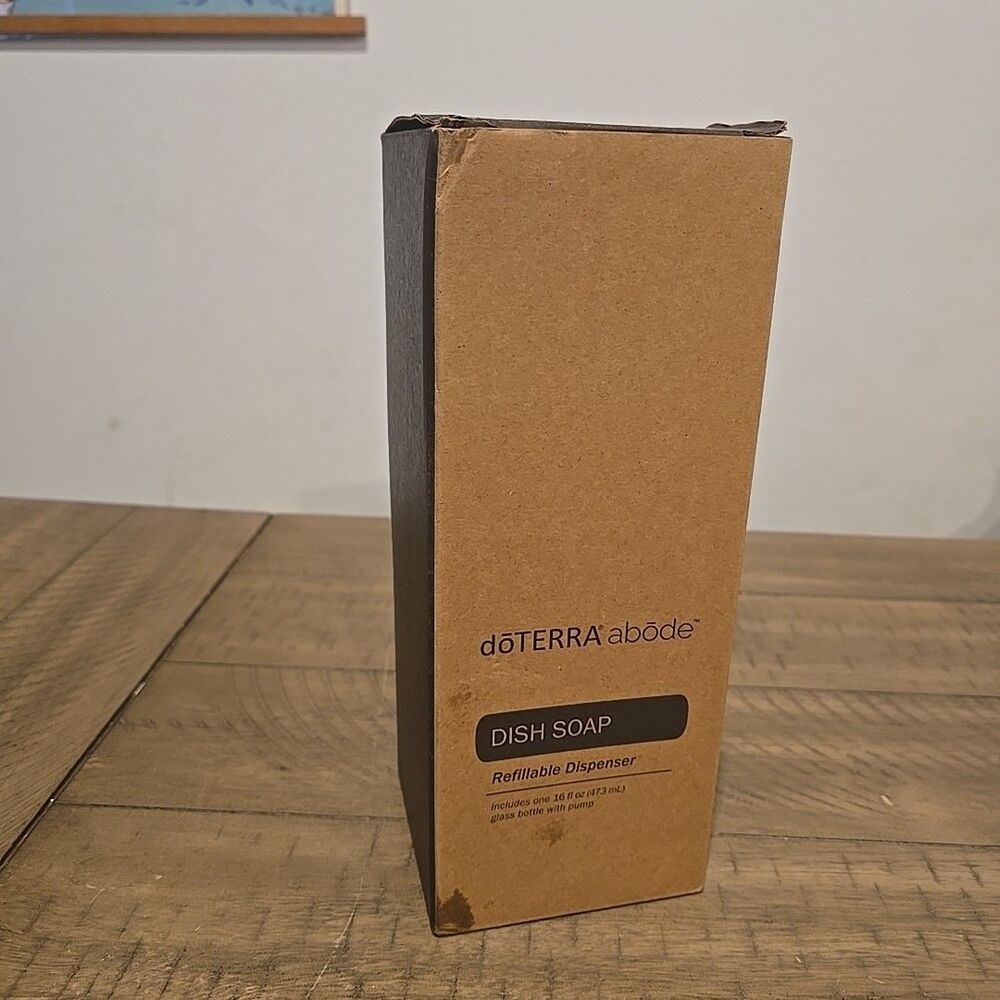 doTERRA abode Hand Wash Refillable Dispenser 16 oz Glass Bottle Foaming Pump NEW